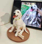 finished custom 3D printed dog figurine made from a photo
