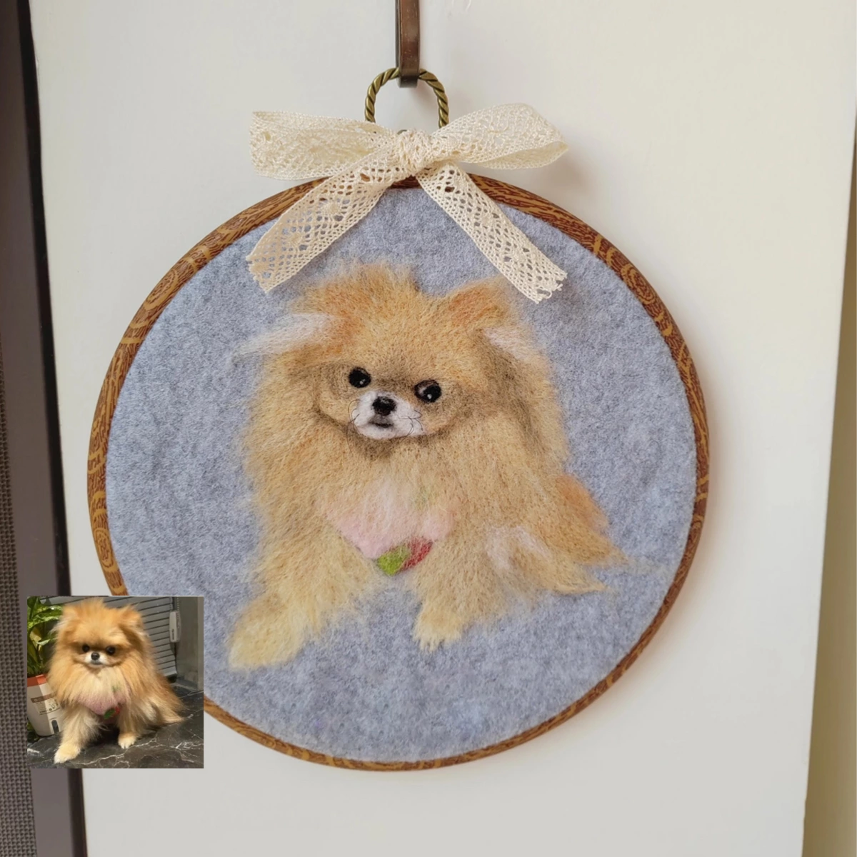 Custom Needle Felt Pet Portrait from Photo | Momofelt