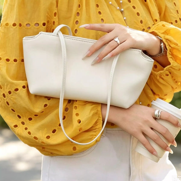 Minimalist Shoulder Bag for Women, Small Top Handle Tote Purse, Everyday Work Handbag