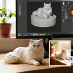3D modeling preview for a custom 3D printed pet figurine
