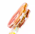 custom acrylic pet keychain side view thickness close-up
