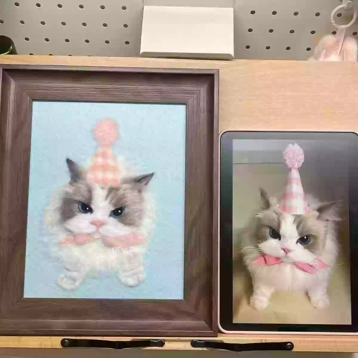 Custom Needle Felt Pet Portrait from Photo | Momofelt