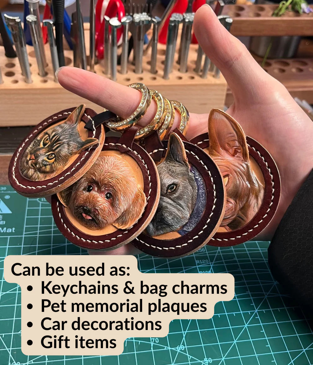 Handmade Pet Leather Carving