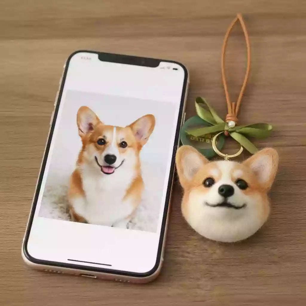 Custom 3D Wool Felt Pet Charm from Photo | Momofelt